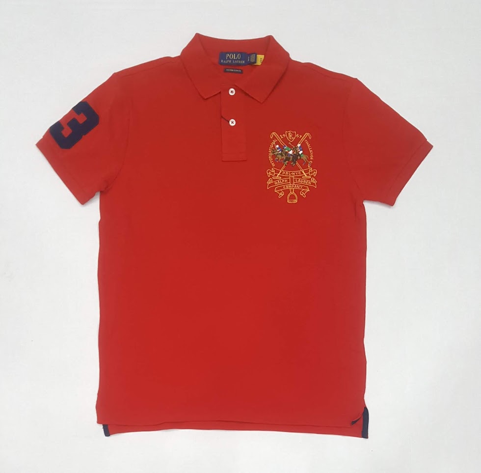 Nwt Polo Big & Tall Triple Pony Red Embroidered Polo