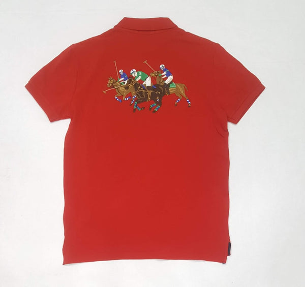 Nwt Polo Big & Tall Triple Pony Red Embroidered Polo - Unique Style