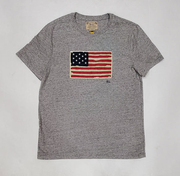 Nwt Polo Ralph Lauren American Flag Grey Tee - Unique Style