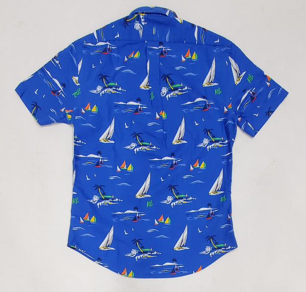 Nwt Polo Ralph Lauren Allover Sailboat Print Custom Fit Button Down - Unique Style
