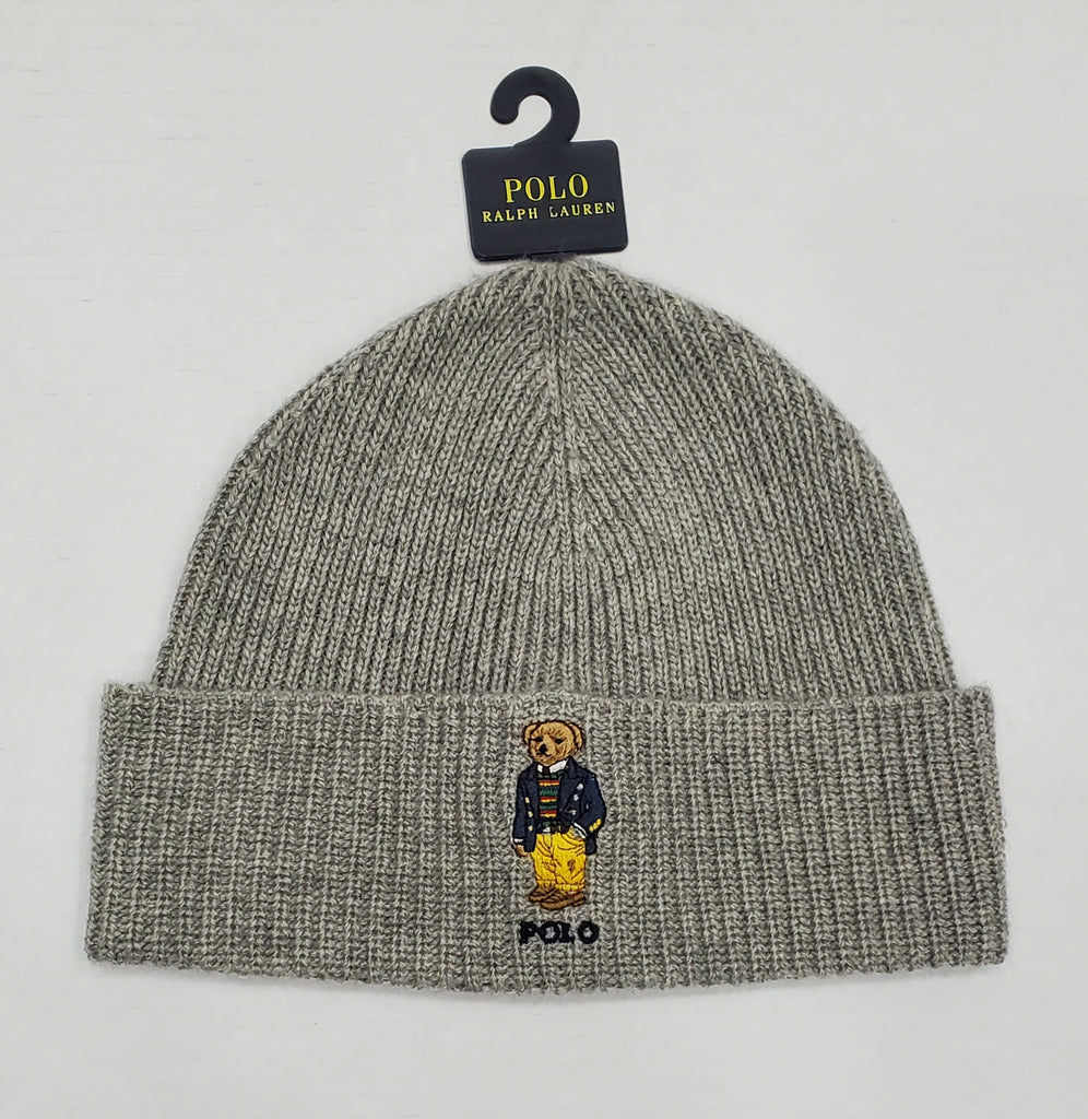 Nwt Polo Ralph Lauren Grey Suit Bear Skully