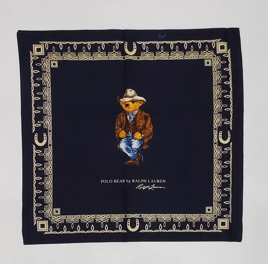 Nwt Polo Ralph Lauren Navy Cowboy Bear Bandana