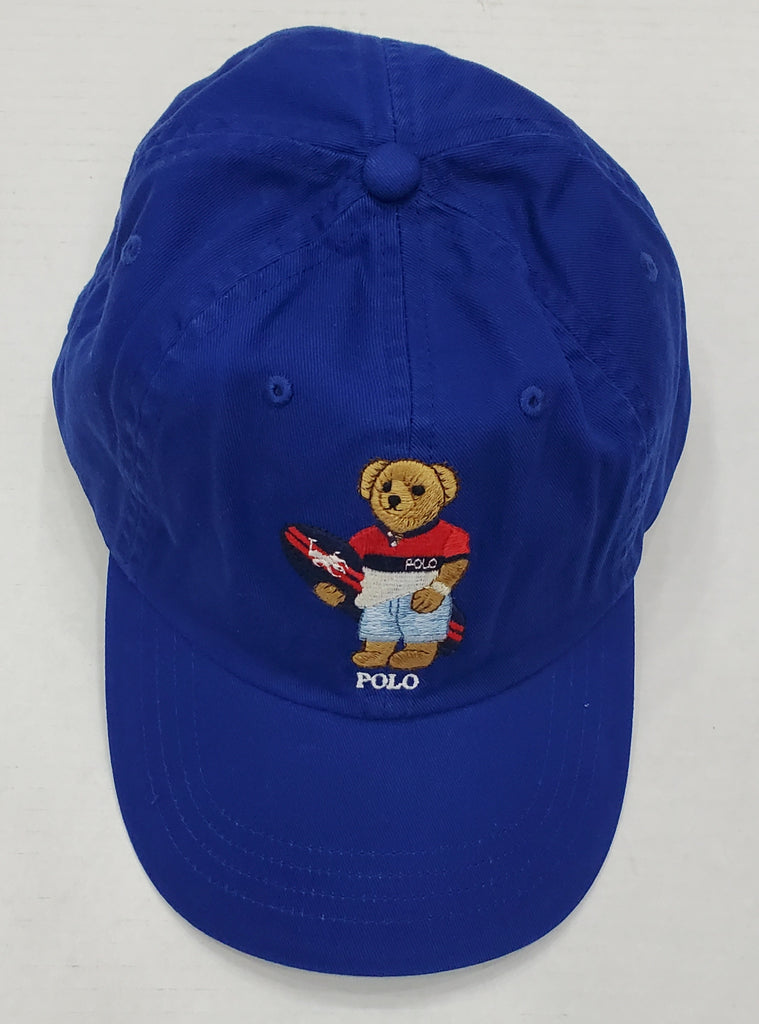 Nwt Polo Ralph Lauren Royal Blue Surfboard Teddy Bear Adjustable Strap Back