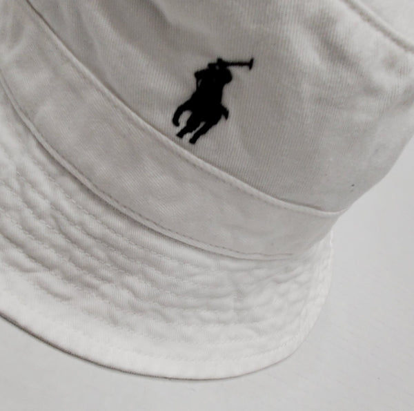 Nwt Polo Ralph Lauren White Small Pony Bucket Hat w/Black Horse - Unique Style