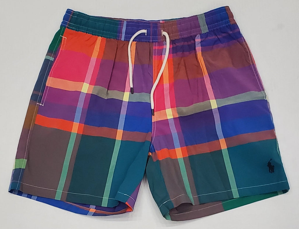 Nwt Polo Ralph Lauren Plaid Swim Trunks