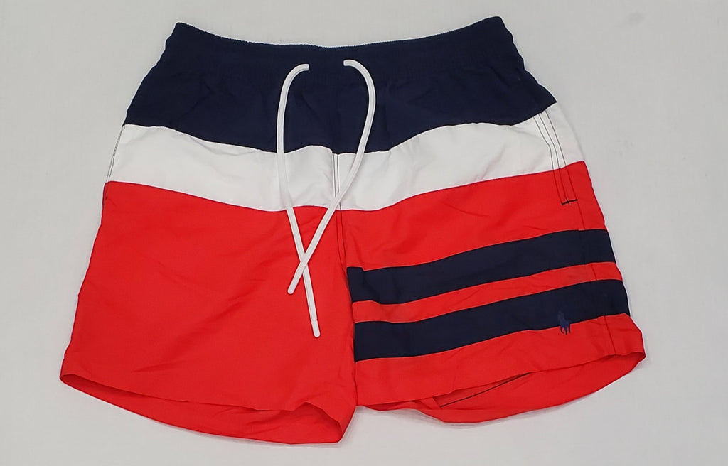 Nwt Polo Ralph Lauren Red/White/Blue Small Pony Swim Trunks