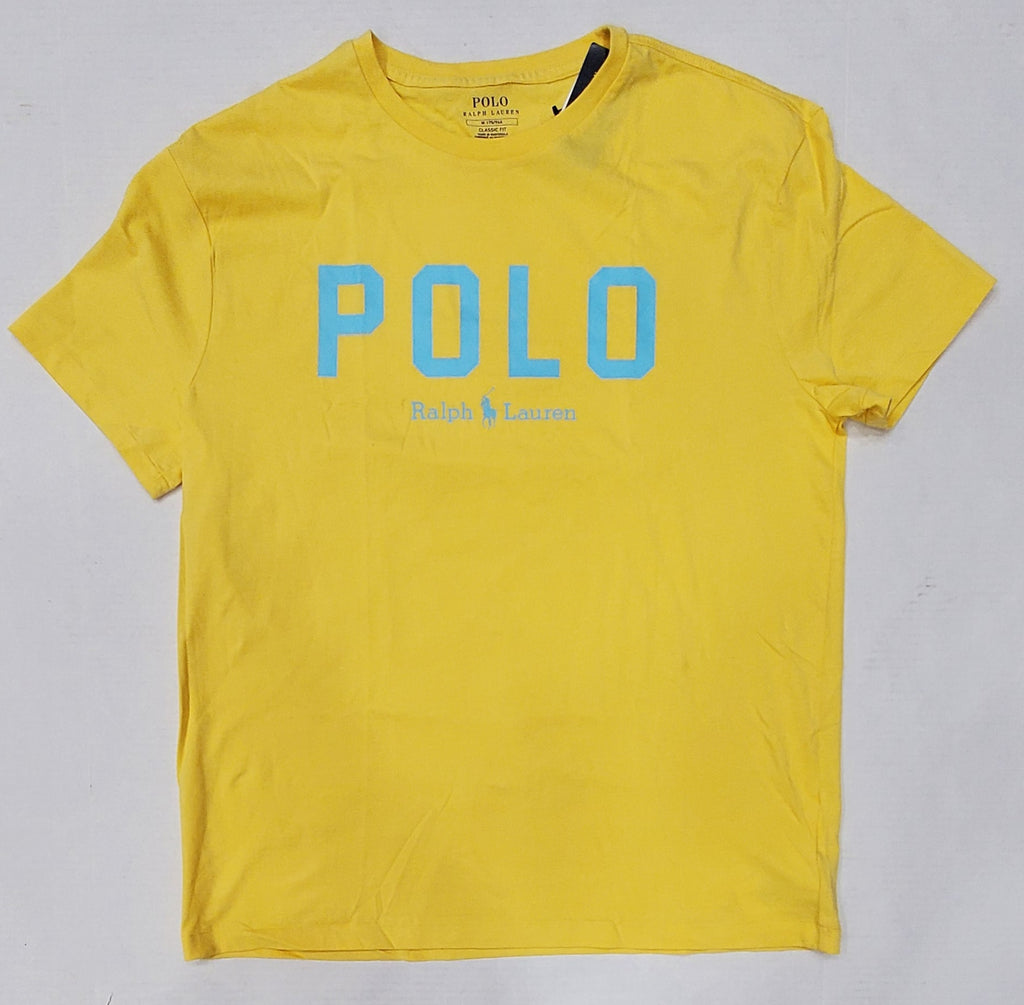 Nwt Polo Yellow Spellout Classic Fit Tee