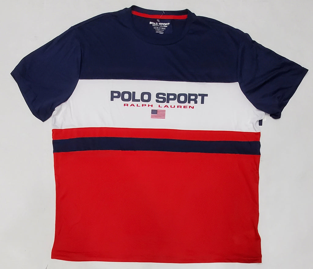 Nwt Polo Sport Navy/White/Red Performance Tee