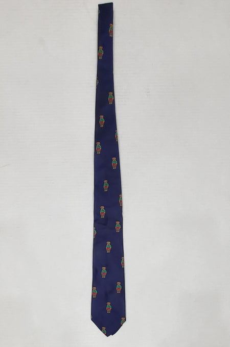 Nwt Polo Ralph Lauren Navy Holiday Bear Tie