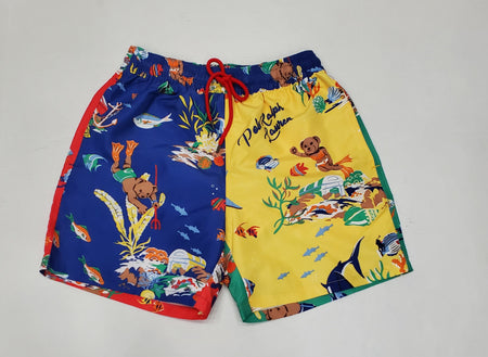 Nwt Polo Ralph Lauren Allover Bear Jungle Print Swim Trunks