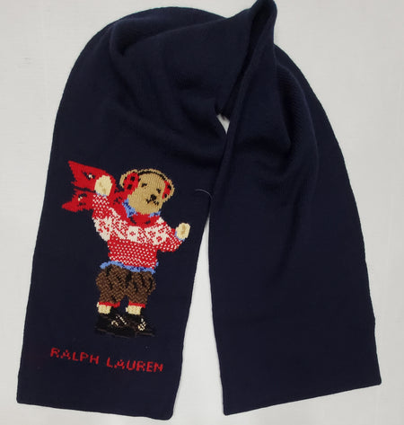 Nwt Polo Ralph Lauren Wool Blend Teddy Bear Scarf