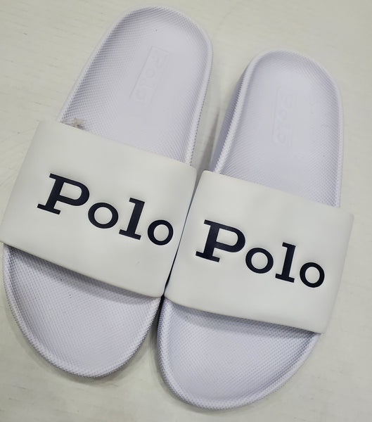 Nwt Polo Ralph Lauren White Polo Spellout Slides w/o Box - Unique Style