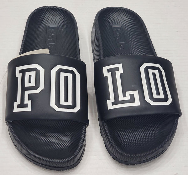 Nwt Polo Ralph Lauren Black Polo Spellout Slides w/o Box - Unique Style