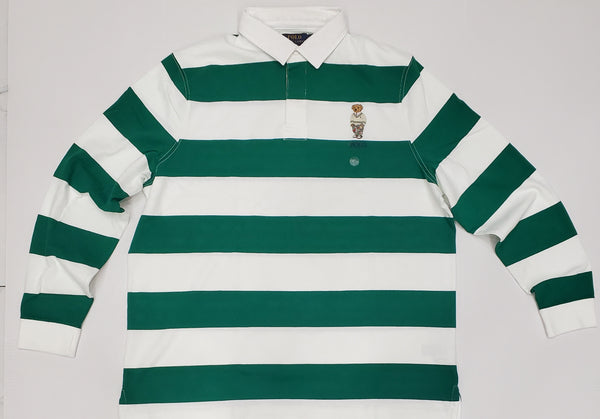 Nwt Polo Ralph Lauren White/Green Cardigan Bear Rugby | Unique Style