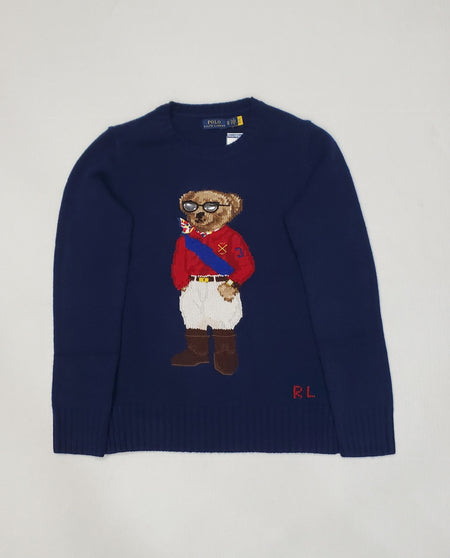 Nwt Polo Ralph Lauren Women's Cream Toggle Jacket Rolled Crewneck Cotton Teddy Bear Sweater