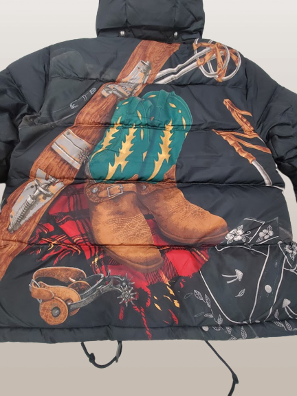 Nwt Polo Ralph Lauren Black Boots Graphic Down Jacket - Unique Style