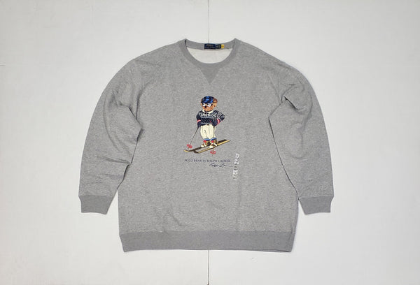 Big and Tall Polo Bear Sweatshirt Grey
