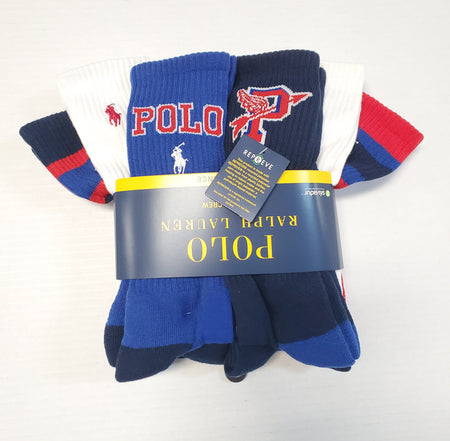 Nwt Polo Ralph Lauren 6 Pack Spellout Polo/1967/ATHL.Club Socks
