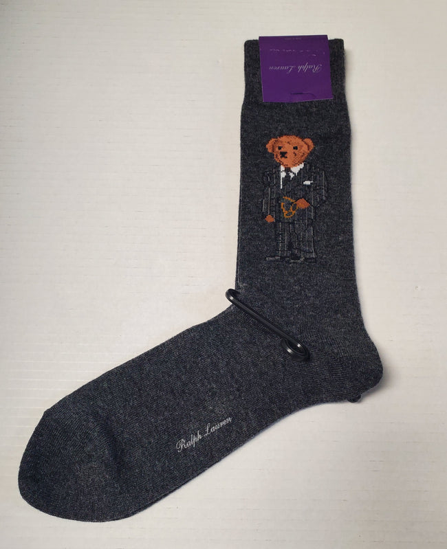 Cozy Dark Grey Polo Bear Socks
