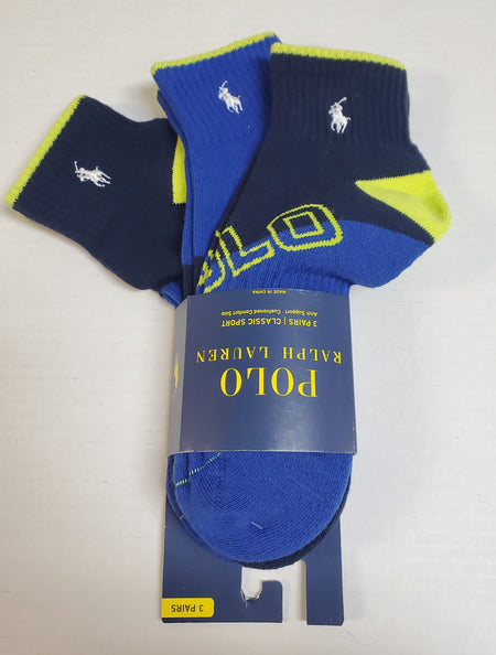 Nwt Polo Ralph Lauren 6 Pack Ankle Spellout Socks