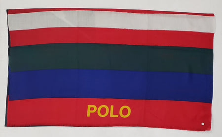 Nwt Polo Ralph Lauren Red/Navy Allover Spellout Scarf