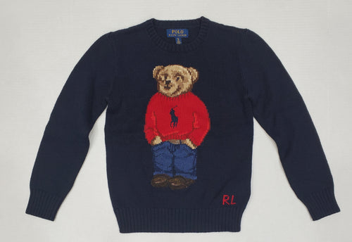 Nwt Kids Polo Ralph Lauren Navy Teddy Bear Sweater (8-20) - Unique Style
