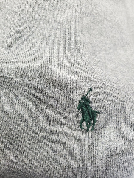 Nwt Polo Ralph Lauren Grey w/Green Horse V-Neck Cotton Sweater - Unique Style