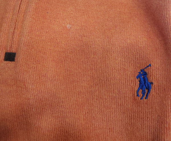 Nwt Polo Ralph Lauren Orange w/Blue Horse Half-Zip Sweater - Unique Style