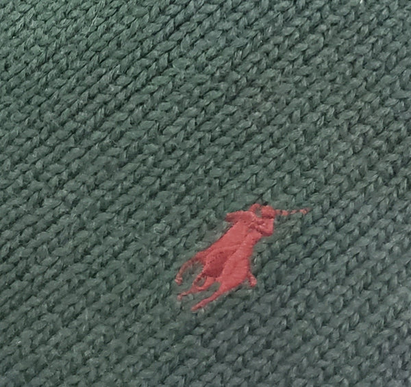 Nwt Polo Ralph Lauren Green w/Burgundy Horse Round Neck Cotton Sweater - Unique Style