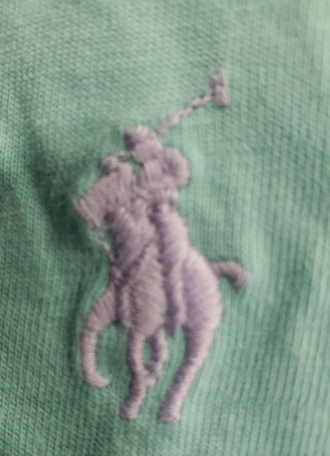Nwt Polo Ralph Lauren "Green " w/Purple Small Pony Roundneck Tee - Unique Style