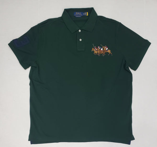Nwt Polo Ralph Lauren Pine Triple Pony #3 in Navy Custom Slim Fit Polo - Unique Style