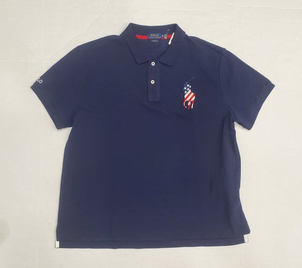 Ralph Lauren Womens Big Pony USA Flag Polo Shirt - Unique Style