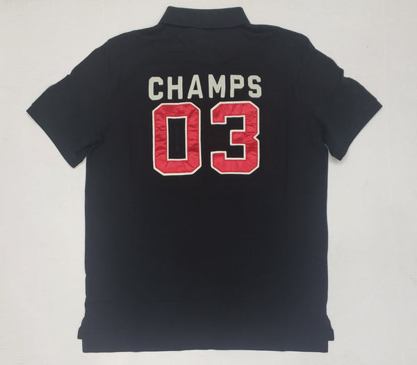 Nwt Polo Ralph Lauren Black Champs #67 Basketball Patches Classic Fit Polo - Unique Style