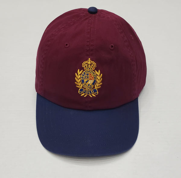 Nwt Polo Ralph Lauren Burgundy/Navy Crest Adjustable Hat - Unique Style
