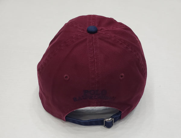Nwt Polo Ralph Lauren Burgundy/Navy Crest Adjustable Hat - Unique Style