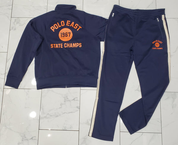 Nwt Polo Sport Navy Polo East 1967 State Champs Track Jacket With Matching Track Pants - Unique Style