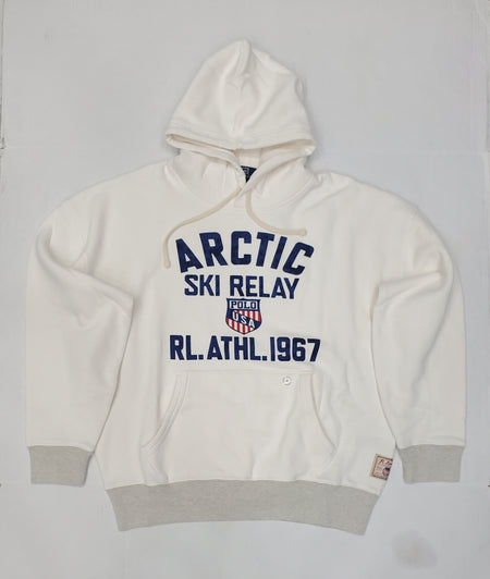 Nwt Polo Ralph Lauren White/Navy Small Pony Performance Hoodie