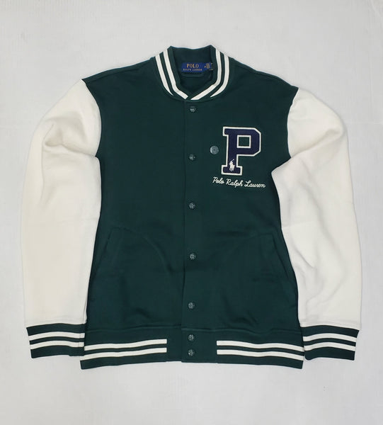 Nwt Polo Ralph Lauren Green 'P' Fleece Baseball Jacket - Unique Style