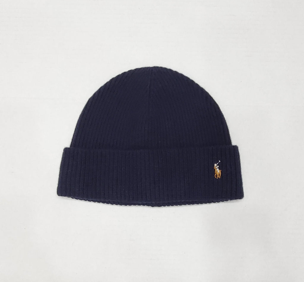 Nwt Polo Ralph Lauren Navy Wool Small Pony Skully