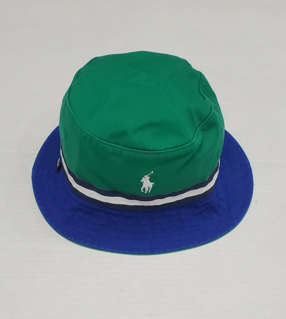 Nwt Polo Ralph Green/Royal US Open New York Tennis Reversible Bucket Hat