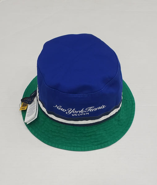 Nwt Polo Ralph Green/Royal US Open New York Tennis Reversible Bucket Hat - Unique Style