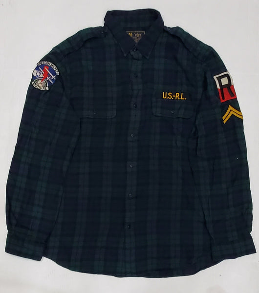 Nwt Polo Ralph Lauren Green Plaid USRL Freedom Seekers Long Sleeve Button Up - Unique Style