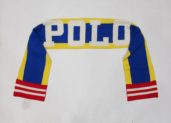 Nwt Polo Ralph Lauren Yellow/Red/Royal/White Spellout Scarf - Unique Style
