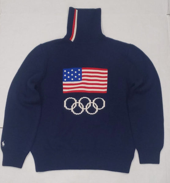 Nwt Polo Ralph Lauren Olympic American Flag Turtleneck Sweater - Unique Style