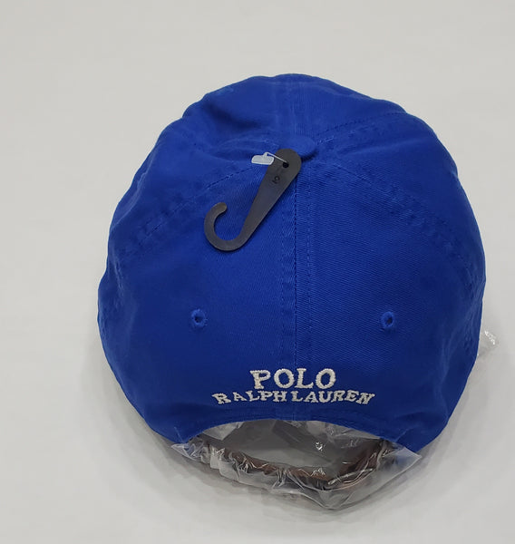 Nwt Polo Ralph Lauren Royal Blue With Green Jacket Teddy Bear Adjustable Leather Strap Back Hat - Unique Style