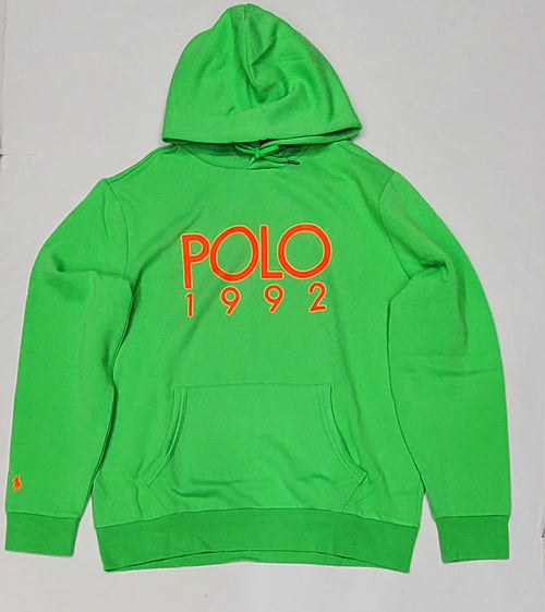 Nwt Polo Ralph Lauren Lime/Orange 1992 Fleece Pullover Hoodie - Unique Style