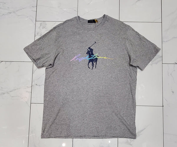 Nwt Polo Big & Tall Grey Script Signature Big Pony Tee - Unique Style