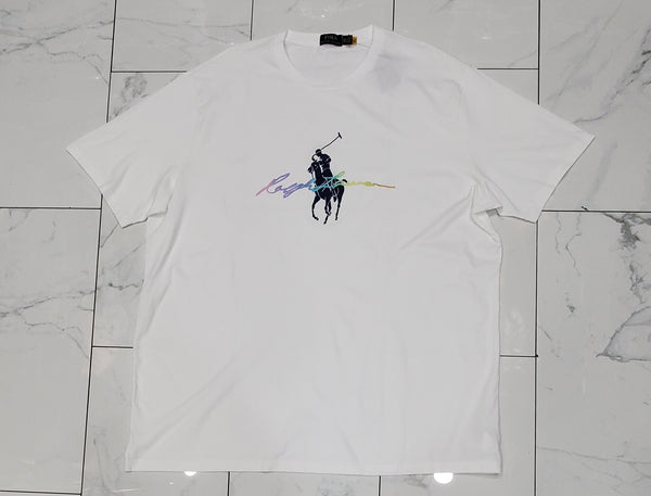 Nwt Polo Big & Tall White Script Signature Big Pony Tee - Unique Style