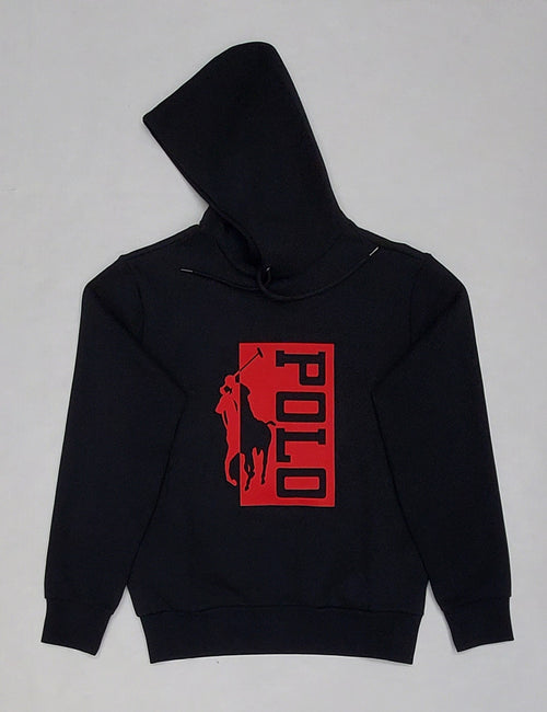 Nwt Polo Ralph Lauren Black/Red Big Pony Spellout Hoodie - Unique Style