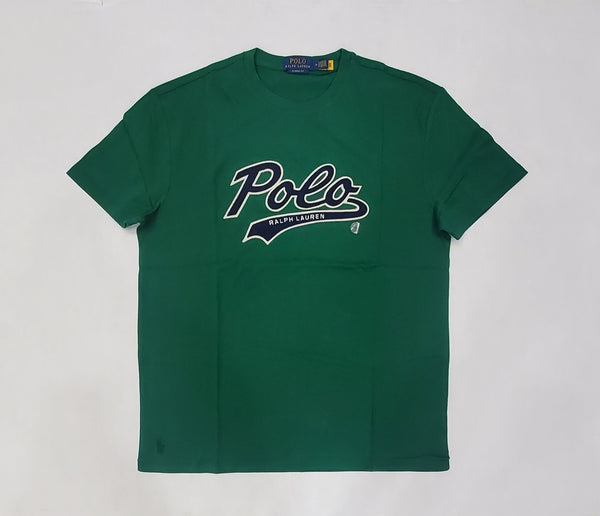 Nwt Polo Ralph Lauren Green/Navy Script Patch Classic Fit Tee - Unique Style